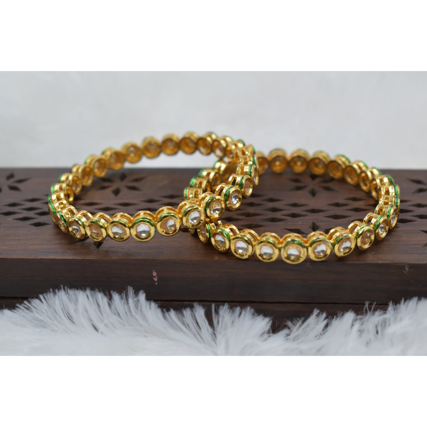Designer goldplated kundan stone bangle