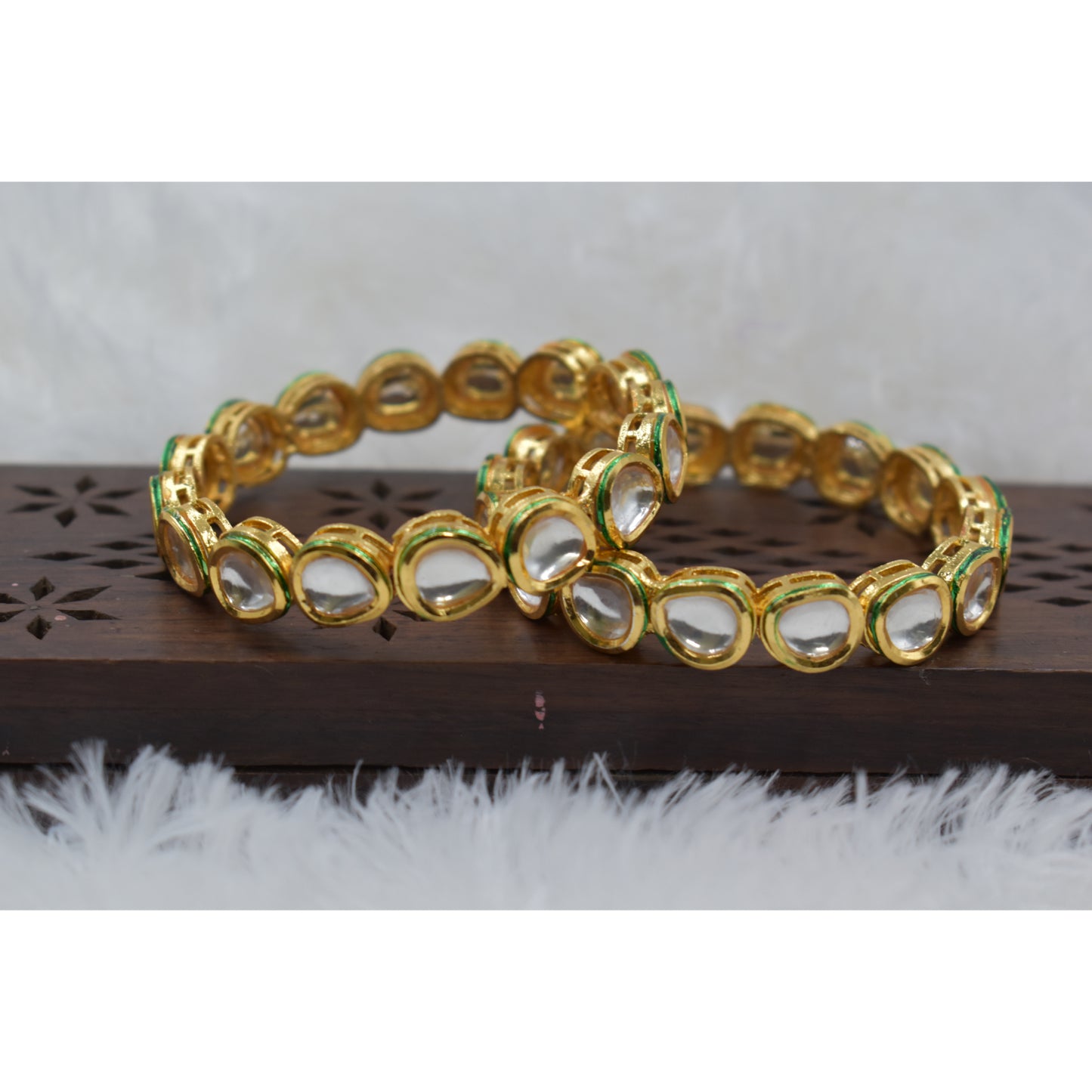 GOLDPLATED BRASS KUNDAN BANGLE