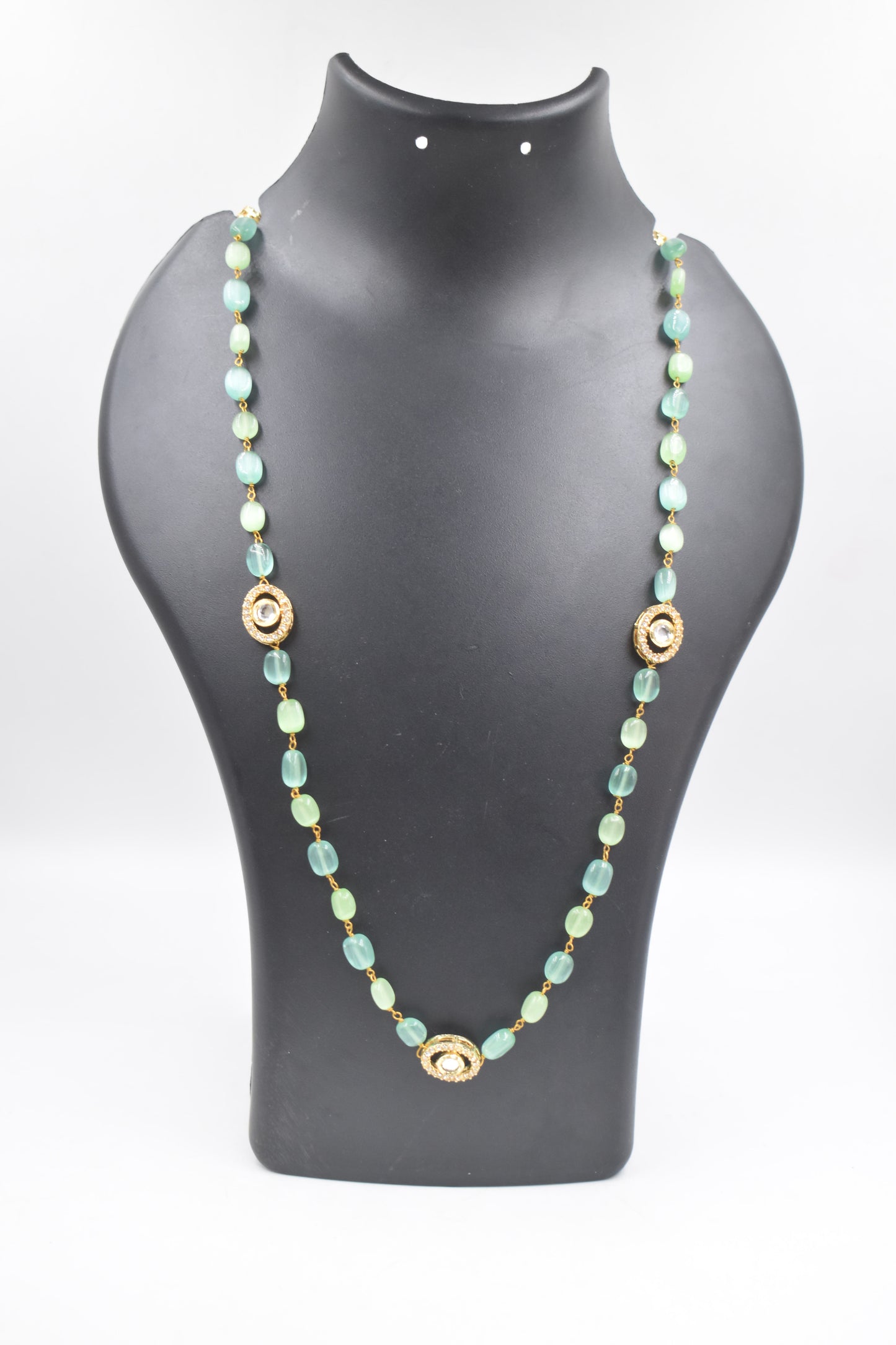Unique Monalisa Stone Green-Toned Necklace
