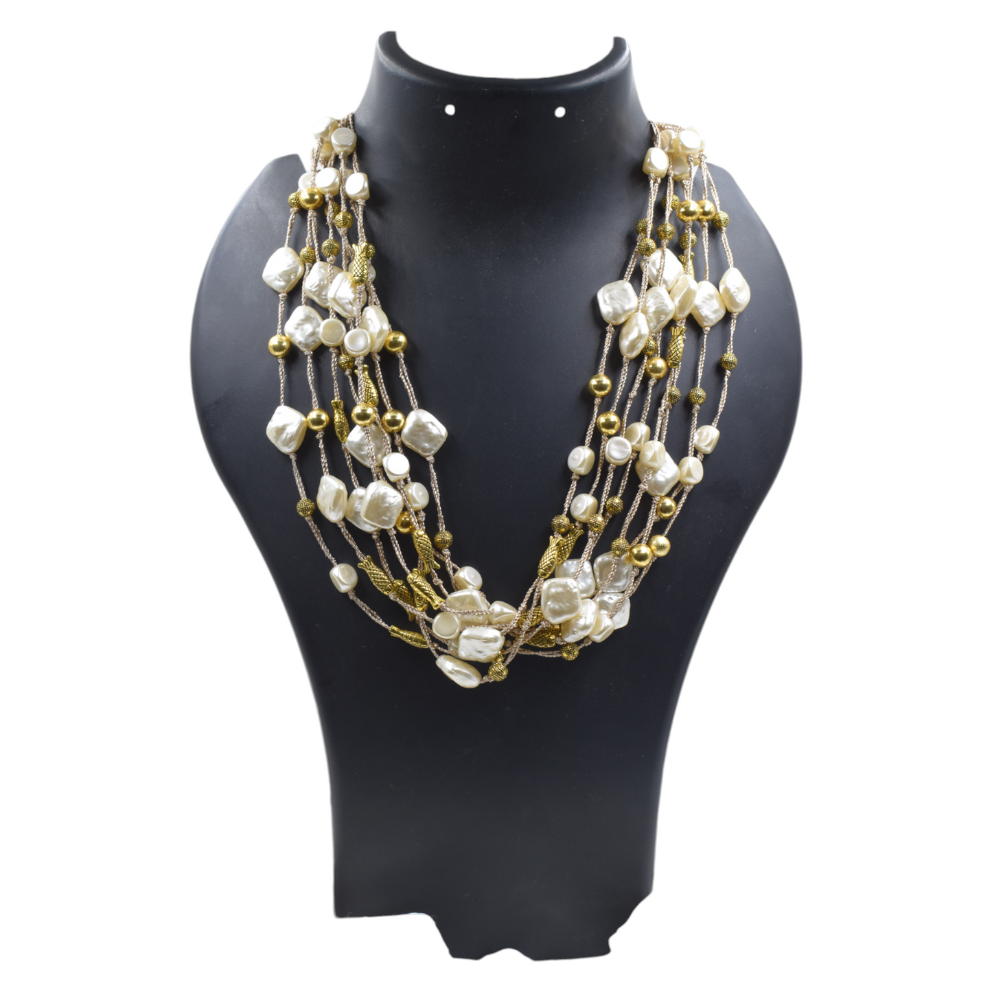 Openable Brass Gold Plated Beaded Necklace