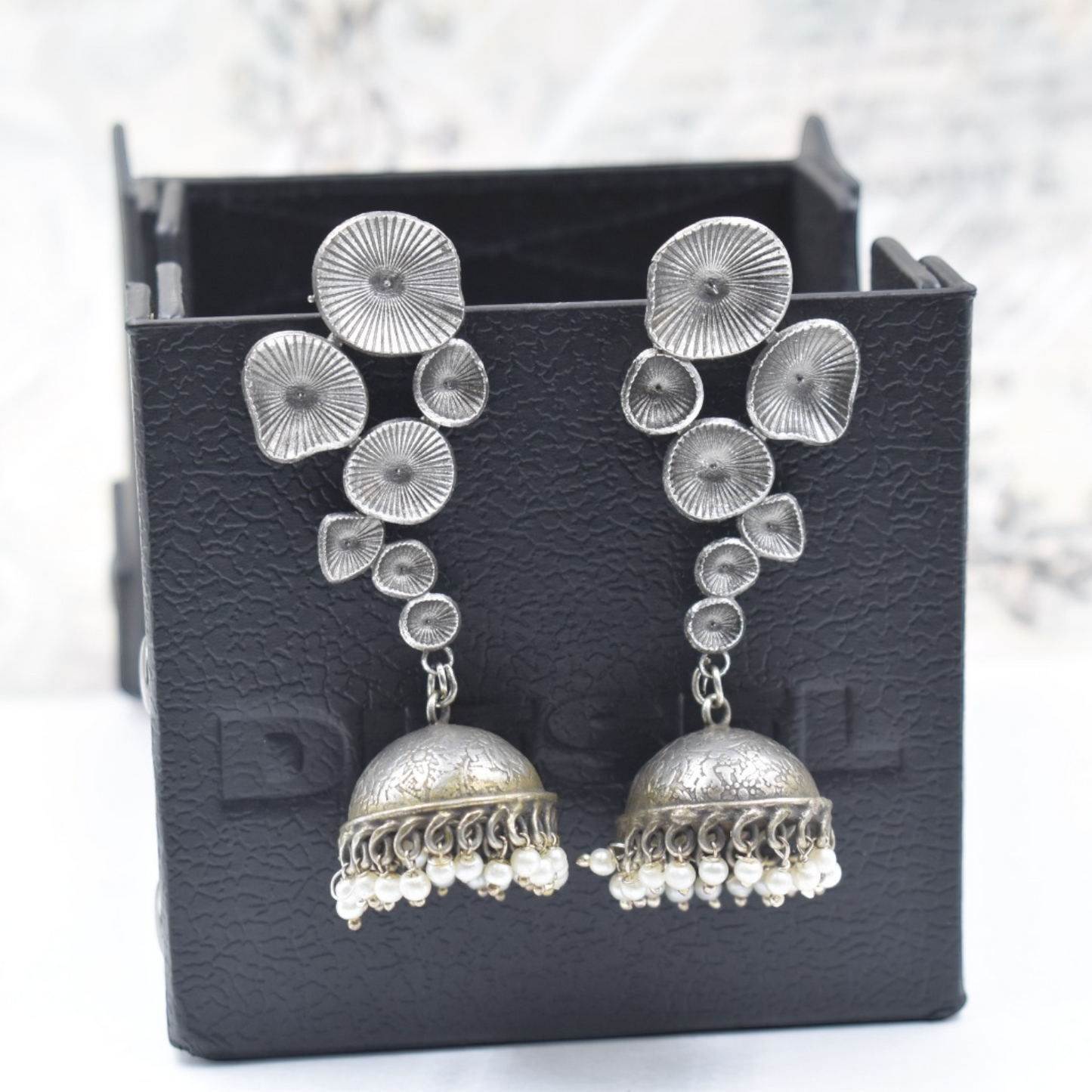 Round Theme Long Look Stud Jhumka Earing