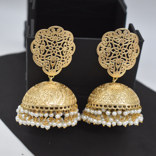 Trendy pair of Gold plated Brass Jhumki Earing