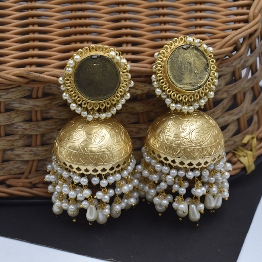 Goldplated Brass Coin Jhumki Stud Earing