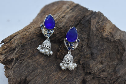 Drop Shaped Stone Stud Earring