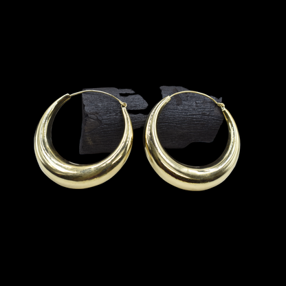 Golden brass hoop earing