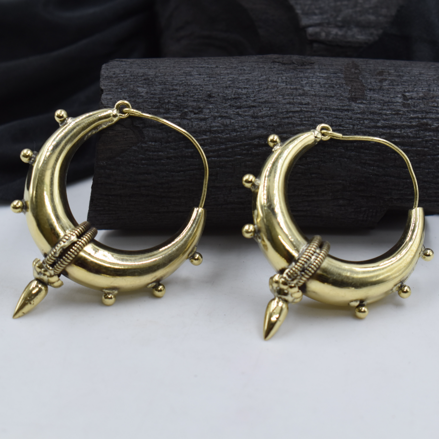 Goldplated brass golden earing