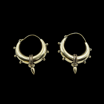 Goldplated brass golden earing