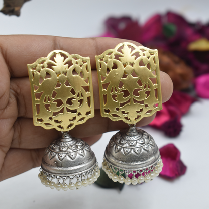 Brass Antique Cut Work Jhumki Stud Earing for ladies