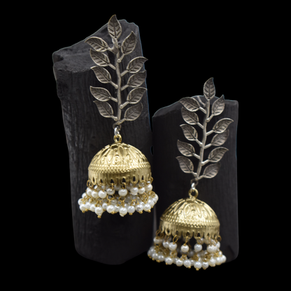 Traditional dualtone jhumka earing