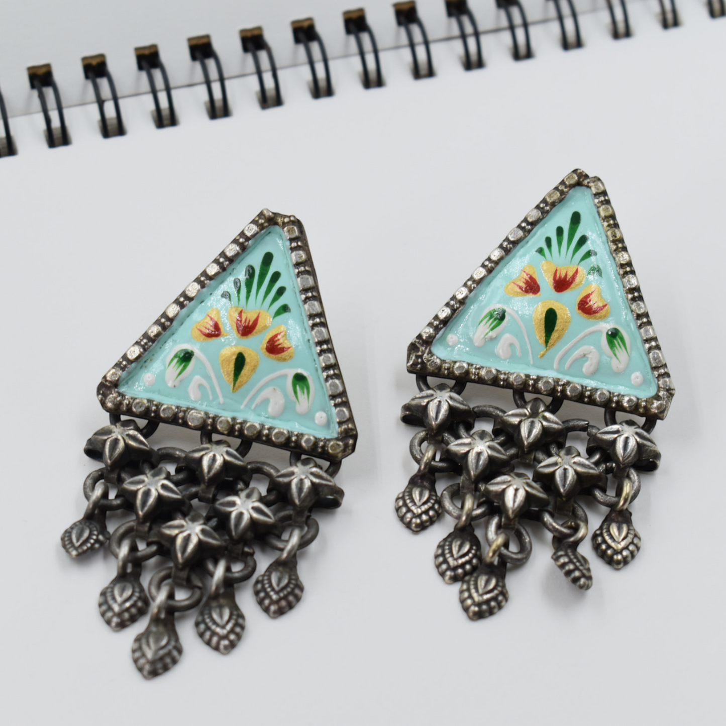 Triangle Shape Enamel Painting Stud Earing