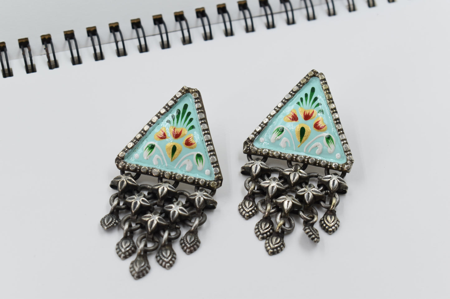 Triangle Shape Enamel Painting Stud Earing