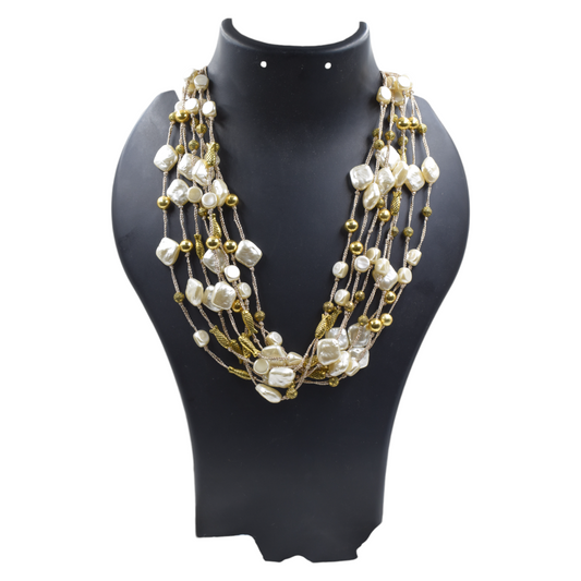 Openable Brass Gold Plated Beaded Necklace