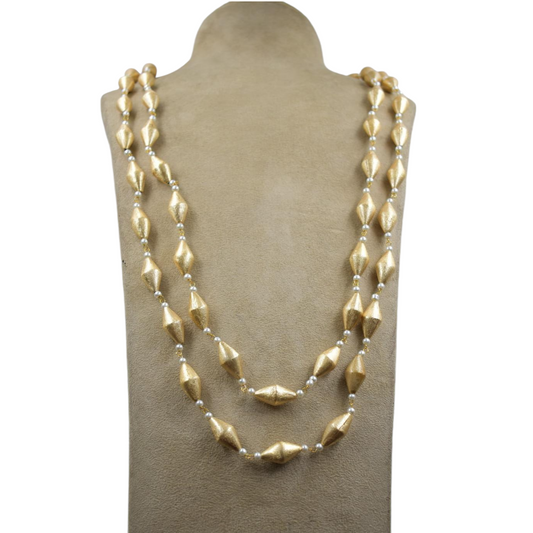 Dual Layer Brass Tribal Necklace for Women's